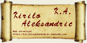 Kirilo Aleksandrić vizit kartica